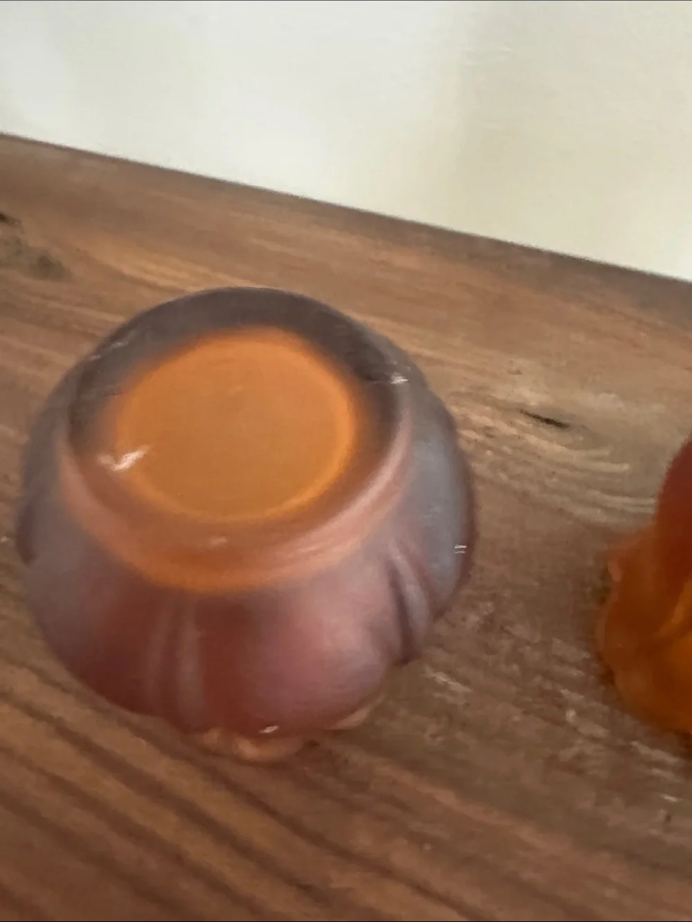 Vintage Faroy Amber Glass Tulip Votive Candle Holdets - Set of 3